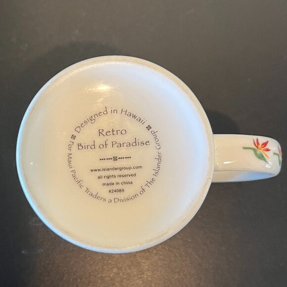 Vtg MAUI PACIFIC TRADERS Retro Hawaii Bird of Paradise Plant Mug ~  Botanical - Picture 7 of 8